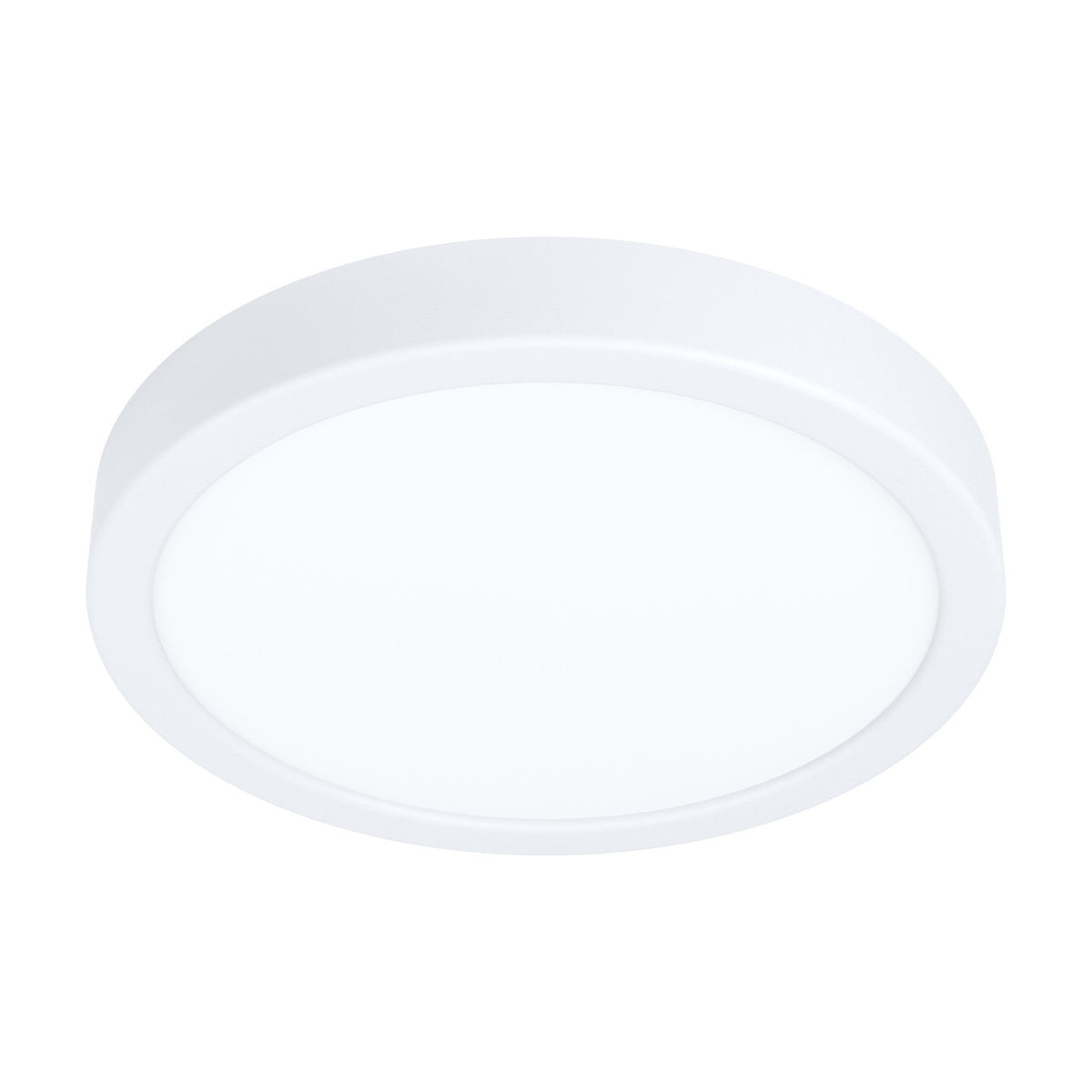 Gosmelle LED Downlight, a round 21cm flush ceiling fixture with a white steel body and white plastic diffuser, shown against a plain white background.