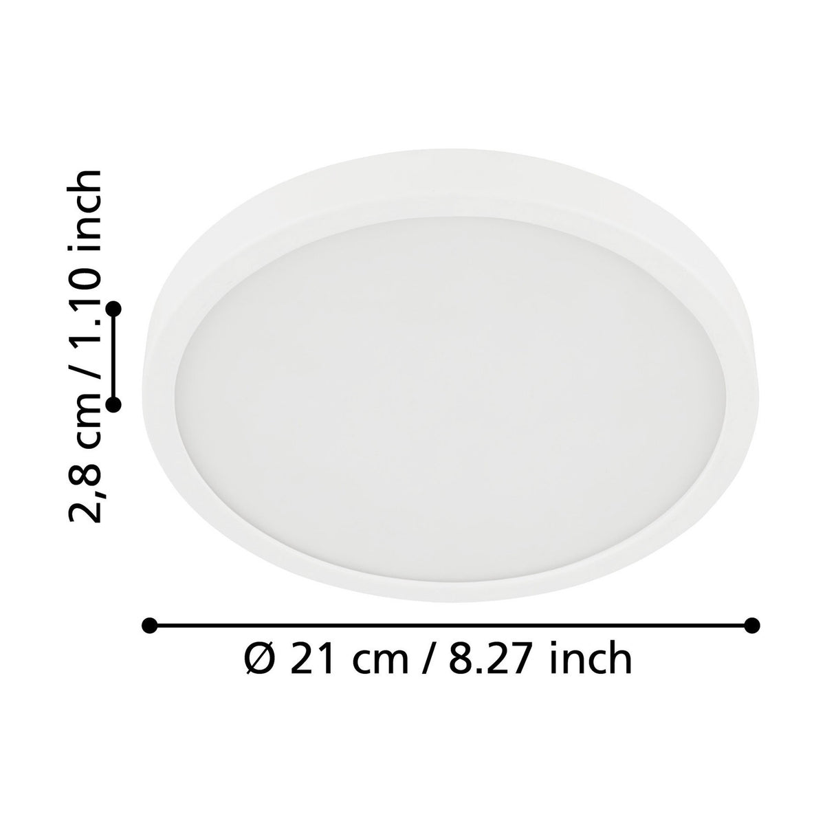 Gosmelle LED Downlight 21cm Warm White IP44 - White