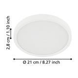 Gosmelle LED Downlight 21cm Warm White IP44 - White