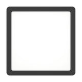 Gosmelle square LED downlight, 22 x 22cm, matt black plastic frame with white diffuser, IP44 rated, shown on a plain white background.