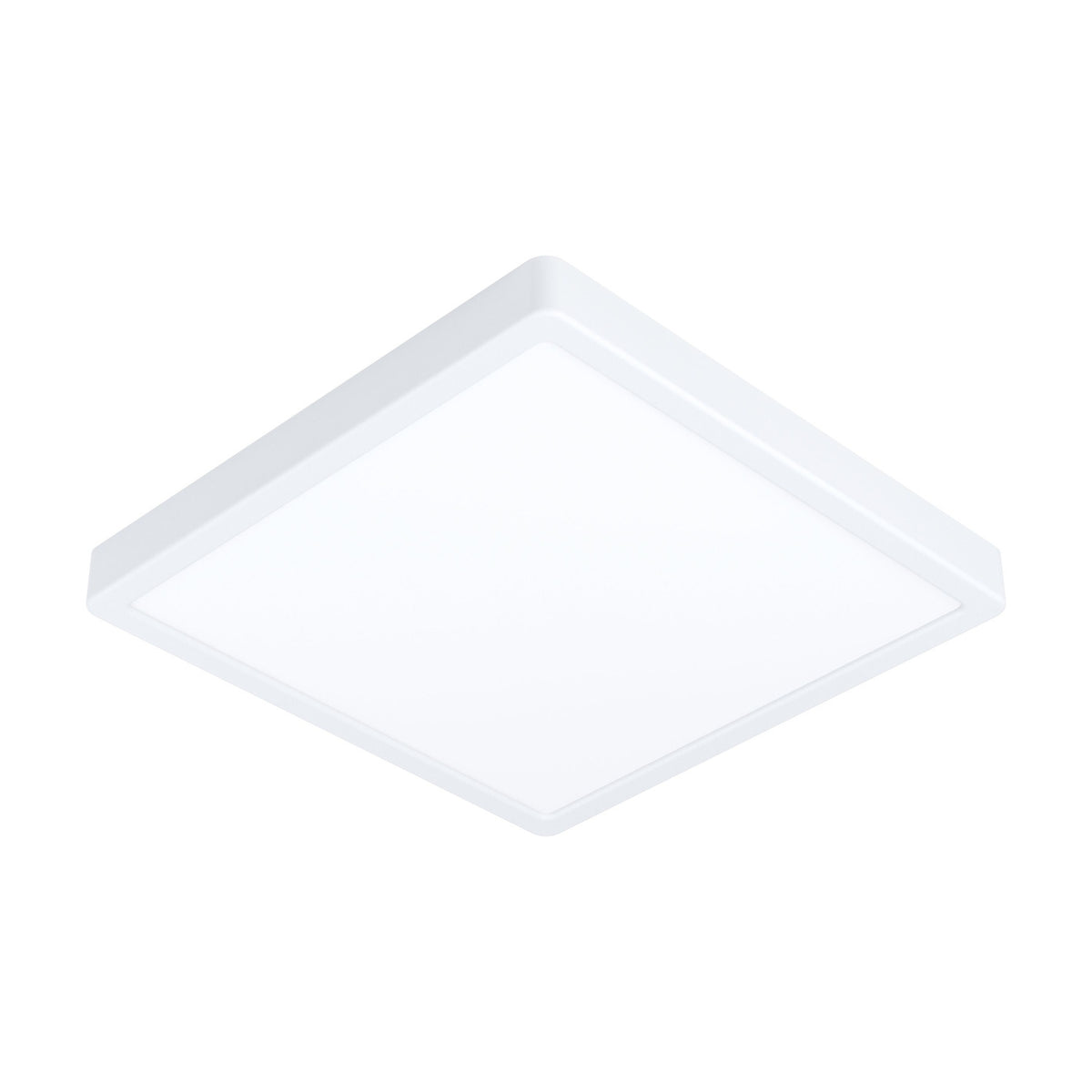 Gosmelle LED Downlight, a slim square ceiling panel in white with a steel frame and plastic diffuser, shown at an angle on a plain white background.