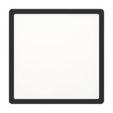 Gosmelle LED downlight, square ceiling panel with black steel frame and white plastic diffuser, warm white 3000K, shown on a plain white background.