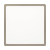 Gosmelle square LED downlight with a slim satin nickel frame and flat white diffuser, 28.5 x 28.5cm, shown on a plain white background.