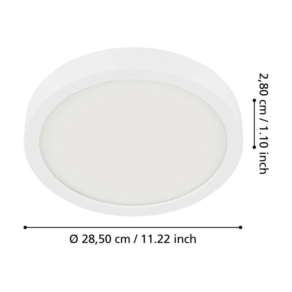 Gosmelle LED Downlight 28.5cm Cool White IP44 - White
