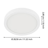 Gosmelle LED Downlight 28.5cm Cool White IP44 - White