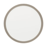 Gosmelle round LED downlight, 28.5cm, with a satin nickel steel surround and white plastic diffuser, shown on a plain white background.