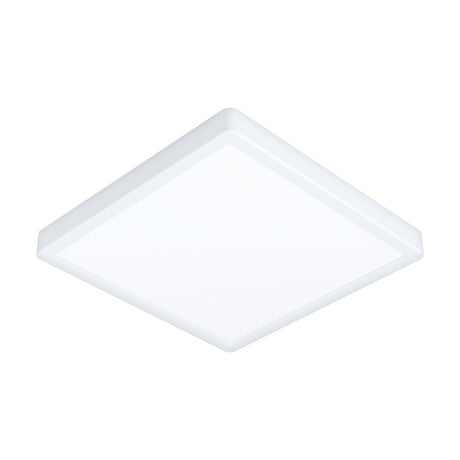 Gosmelle square LED downlight in white plastic, 29 x 29cm surface-mounted panel with integrated diffuser, shown against a plain white background.