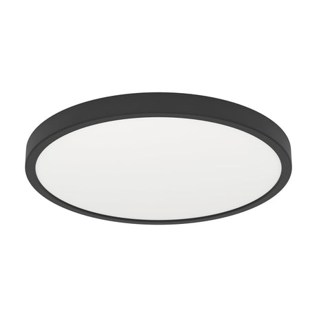 Gosmelle LED Downlight 38.9cm in black, a slim round fixture with a black plastic rim and white plastic diffuser, shown at an angle on a plain white background.