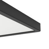 Close-up of the Gosmelle LED downlight, 39 x 39cm, showing its slim black plastic frame and white diffuser panel against a plain background.