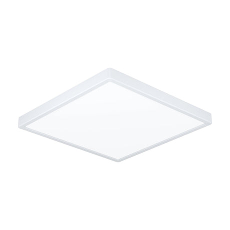 Gosmelle LED Downlight 39 x 39cm in white, a slim square ceiling fixture with white plastic frame and diffuser, shown at an angle on a plain white background.