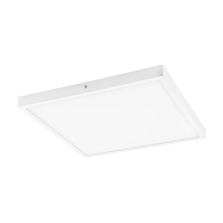 Gosmelle 40 x 40cm square LED downlight with a slim white aluminium frame and white plastic diffuser, shown at an angle on a plain white background.