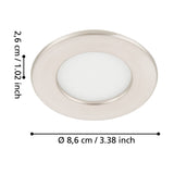 Gosmelle LED Downlight 8.6cm Cool White - Satin Nickel