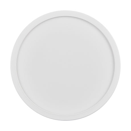 Gosmelle LED flush ceiling light, 28.5cm round white steel fixture with a plastic diffuser, shown on a plain white background.