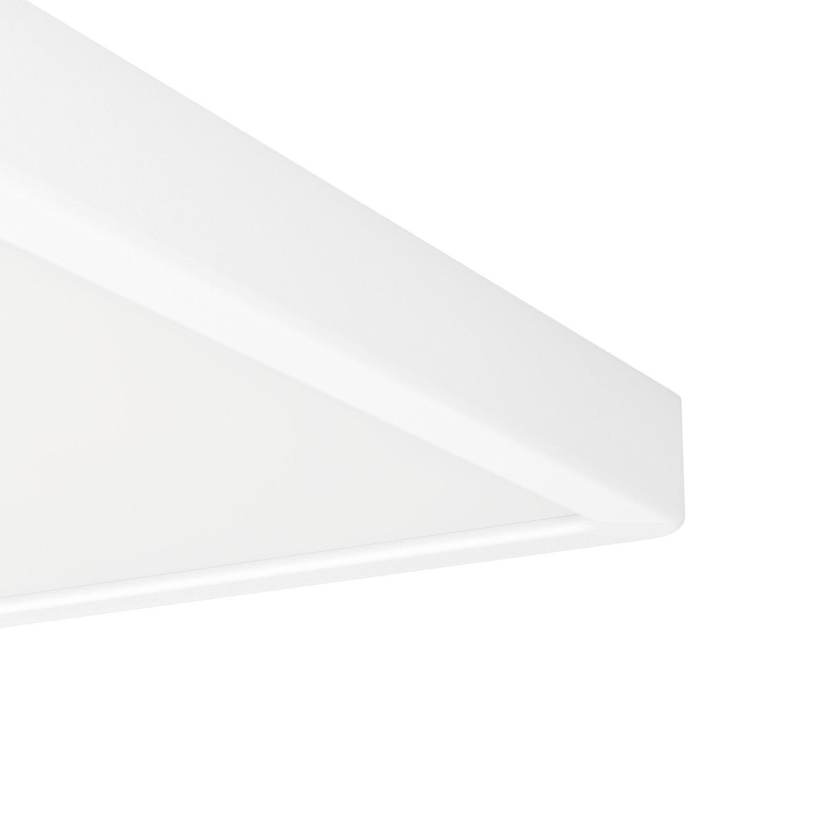 Close-up of the Gosmelle square LED downlight's white plastic frame and diffuser edge, showing its slim, low-profile design against a plain white background.