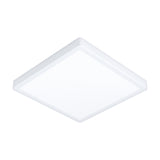 Gosmelle square LED downlight, 39 x 39cm, with slim white plastic frame and diffuser, shown at an angle against a plain white background.