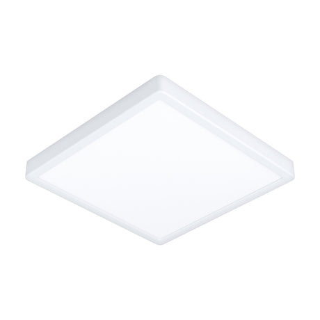Gosmelle square LED downlight, 39 x 39cm, with slim white plastic frame and diffuser, shown at an angle against a plain white background.