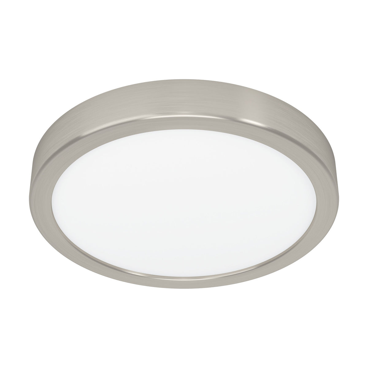 Gosmelle Smart LED Downlight, a round 21.1cm surface-mounted ceiling light with a satin nickel steel rim and white plastic diffuser, shown on a plain white background.