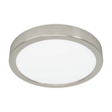 Gosmelle Smart LED Downlight, a round 21.1cm surface-mounted ceiling light with a satin nickel steel rim and white plastic diffuser, shown on a plain white background.