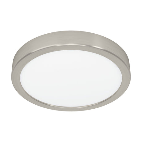 Gosmelle Smart LED Downlight, a round 21.1cm surface-mounted ceiling light with a satin nickel steel rim and white plastic diffuser, shown on a plain white background.