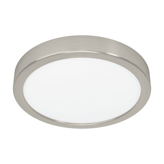 Gosmelle Smart LED Downlight, a round 21.1cm surface-mounted ceiling light with a satin nickel steel rim and white plastic diffuser, shown on a plain white background.