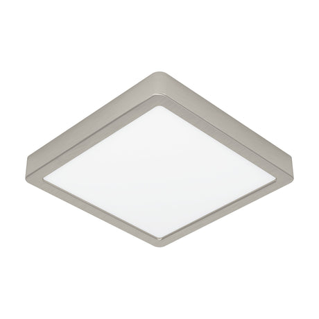 Gosmelle Smart LED Downlight, a slim square ceiling light with a brushed satin nickel frame and white diffuser, 22 x 22cm, shown on a plain white background.