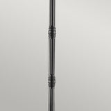 A close-up of the Grampian 1 Light Lamp Post – Black, showcasing its decorative ridges on a cast aluminum rod against a plain gray background. Ideal for enhancing outdoor lighting.