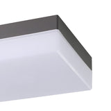 Close-up of the Gramane LED Outdoor Wall Light, a square anthracite plastic fixture with a white plastic diffuser wrapping the front and sides, shown on a plain white background.
