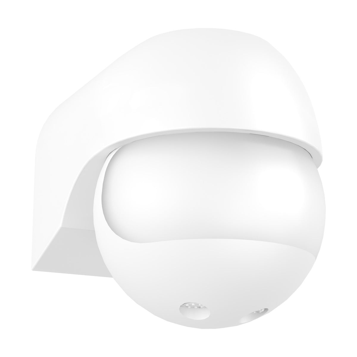 Granvena PIR Sensor 180° in white plastic, showing a domed hood and round detector lens on a wall-mount bracket, photographed on a plain white background.