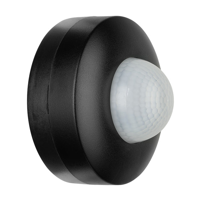 Granvena PIR Sensor 360° in black, a round plastic motion sensor with a white domed lens at its centre, shown on a plain white background.