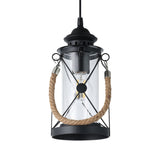 Grasmenne Clear Glass Pendant Light - Black