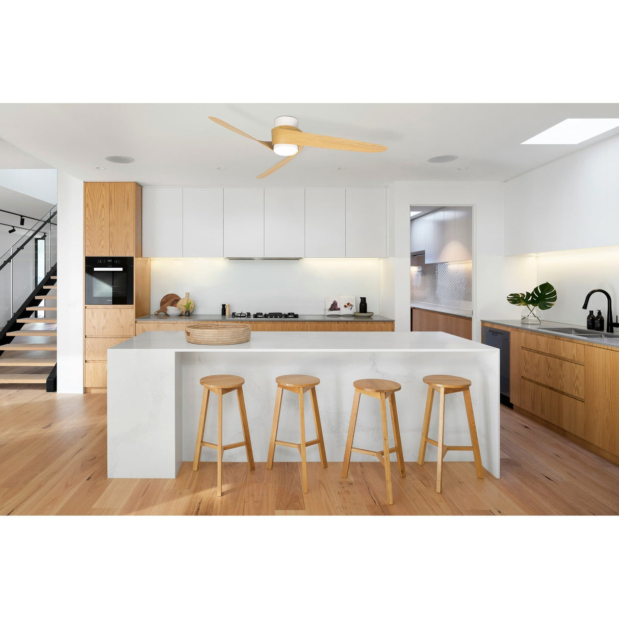 Groenland CCT Dimmable LED Ceiling Fan Light With Remote & APP Control - White/Brown