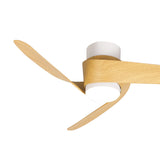 Groenland S CCT Dimmable LED Ceiling Fan Light With Remote Control - White/Brown