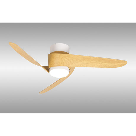 Groenland S CCT Dimmable LED Ceiling Fan Light With Remote Control - White/Brown