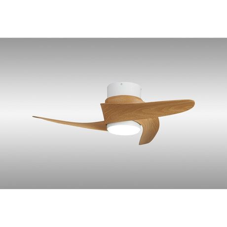 Groenland XS CCT Dimmable LED Ceiling Fan Light With Remote Control - Brown/White