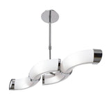 Guss 2 Arm 4 Light Linear Suspension Light/Semi-Flush - Chrome & White