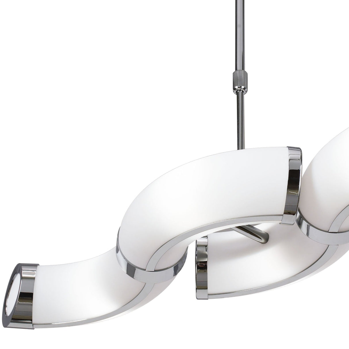 Guss 2 Arm 4 Light Linear Suspension Light/Semi-Flush - Chrome & White