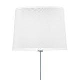 The Habana Telescopic 1 Light Floor Lamp in white and chrome features a sleek, thin stand and is displayed against a plain white background.
