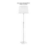 The Habana Telescopic 1 Light Floor Lamp - White & Chrome (Without Shade) features a slim pole, square base, and modern design. Shown with shade M5312; shade not included. Adjustable height offers versatile lighting options.