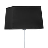 The Habana Telescopic 1 Light Floor Lamp in black and chrome stands sleekly without a shade, its slim, modern design set against a white background.