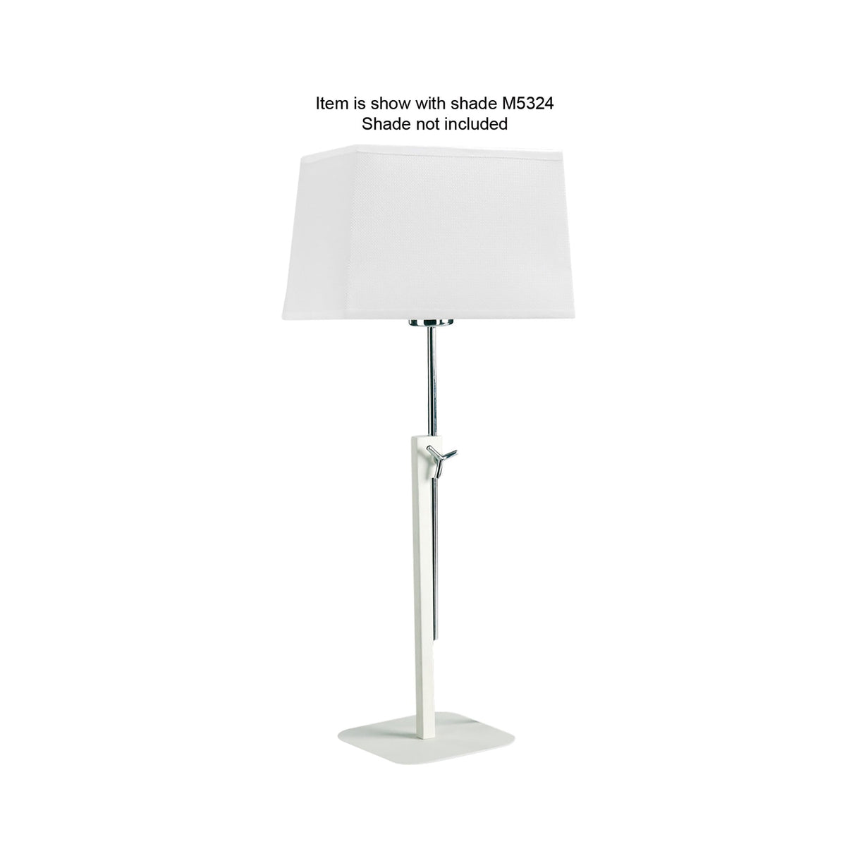 Habana 1 Light Telescopic Table Lamp - Matt White & Chrome (Without Shade)