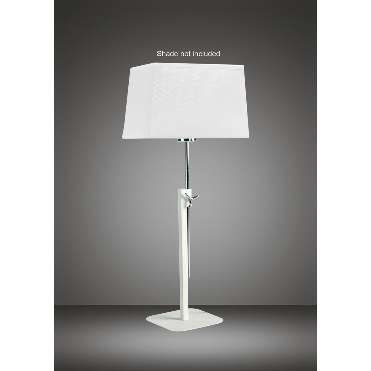 Habana 1 Light Telescopic Table Lamp - Matt White & Chrome (Without Shade)
