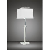 Habana 1 Light Telescopic Table Lamp - Matt White & Chrome (Without Shade)