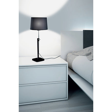 Habana 1 Light Telescopic Table Lamp - Black & Chrome (Without Shade)