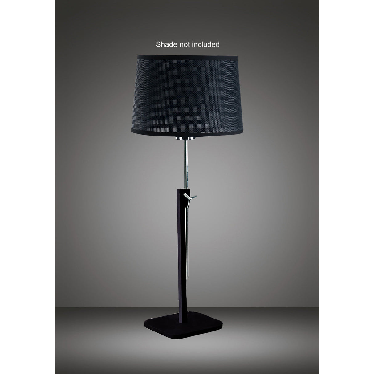 Habana 1 Light Telescopic Table Lamp - Black & Chrome (Without Shade)