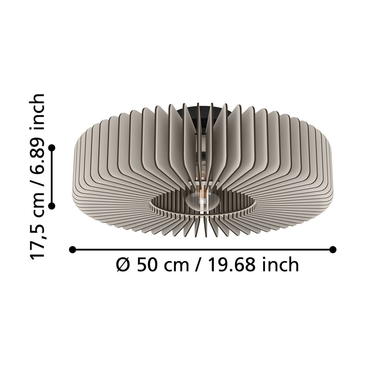 Halbanne Ceiling Light - Black & Grey