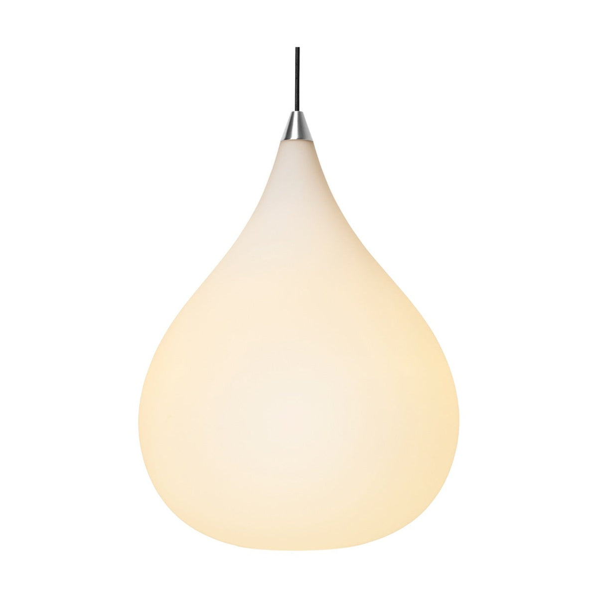 Drops Glass Pendant Light 38cm - Opal & Steel