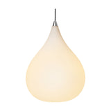 Drops Glass Pendant Light 38cm - Opal & Steel