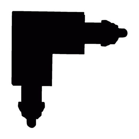 Halo Track Angle Joint in black, an L-shaped right-angle track connector with two rail stubs, contact strips and spring clips, shown on a plain white background.