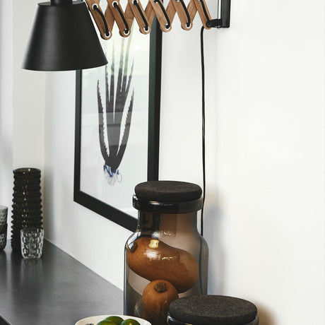 Vintage Oiled Wall Light - Black & Walnut