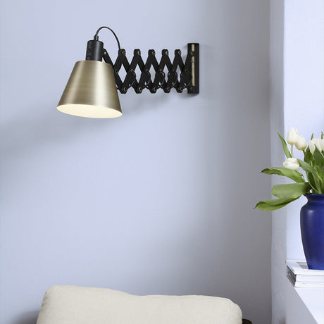 Vintage Oiled Wall Light - Black & Antique Brass